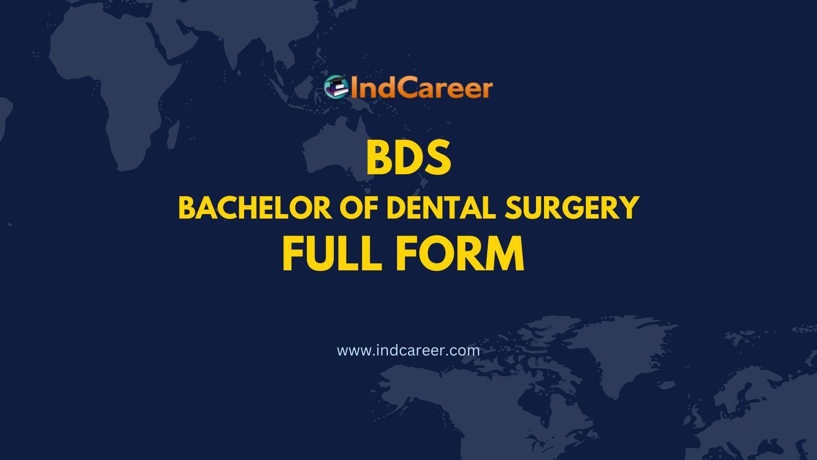 BDS Full Form - What is the full form of BDS?