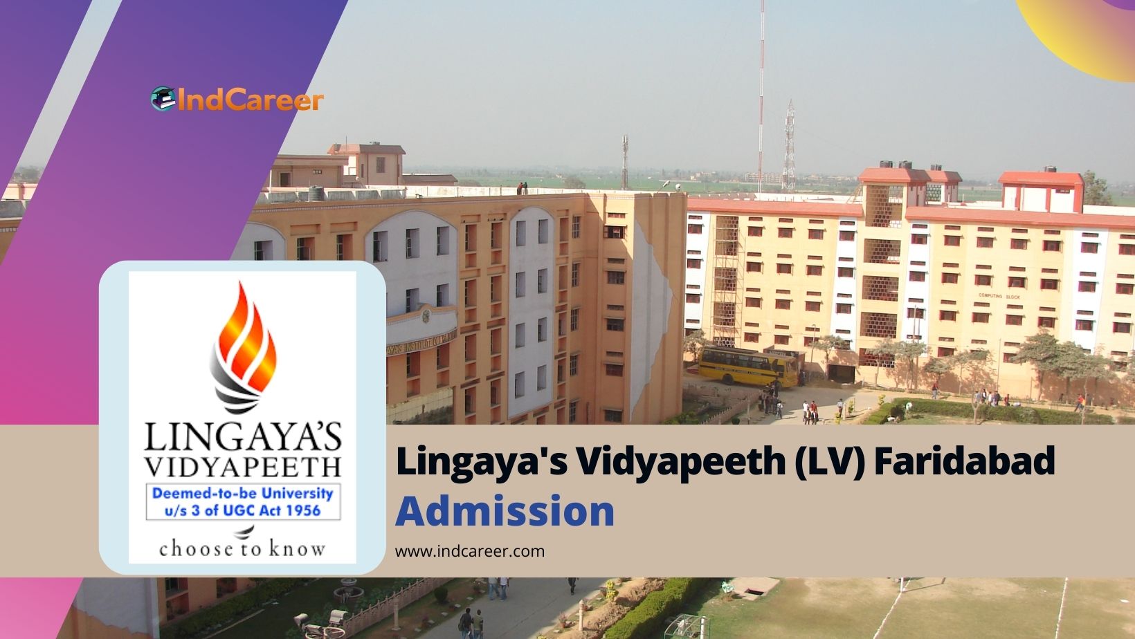 Lingaya's Vidyapeeth (LV Faridabad) Admission Details: Eligibility, Dates, Application, Fees