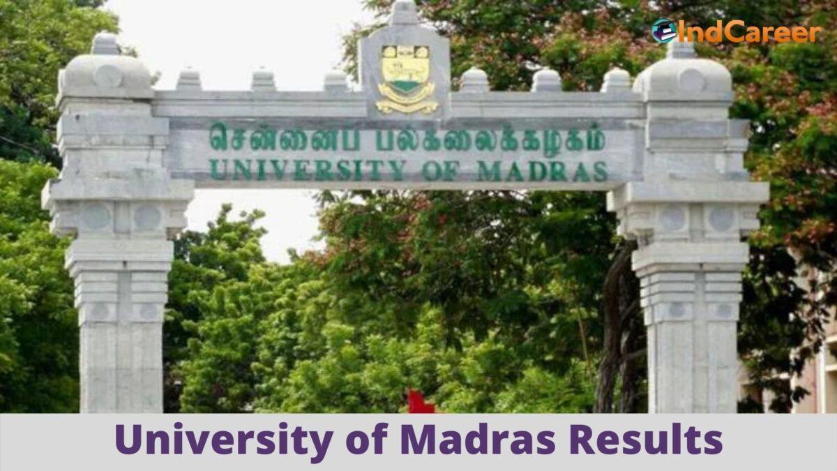 University of Madras Results @ Unom.Ac.In: Check UG, PG Results Here