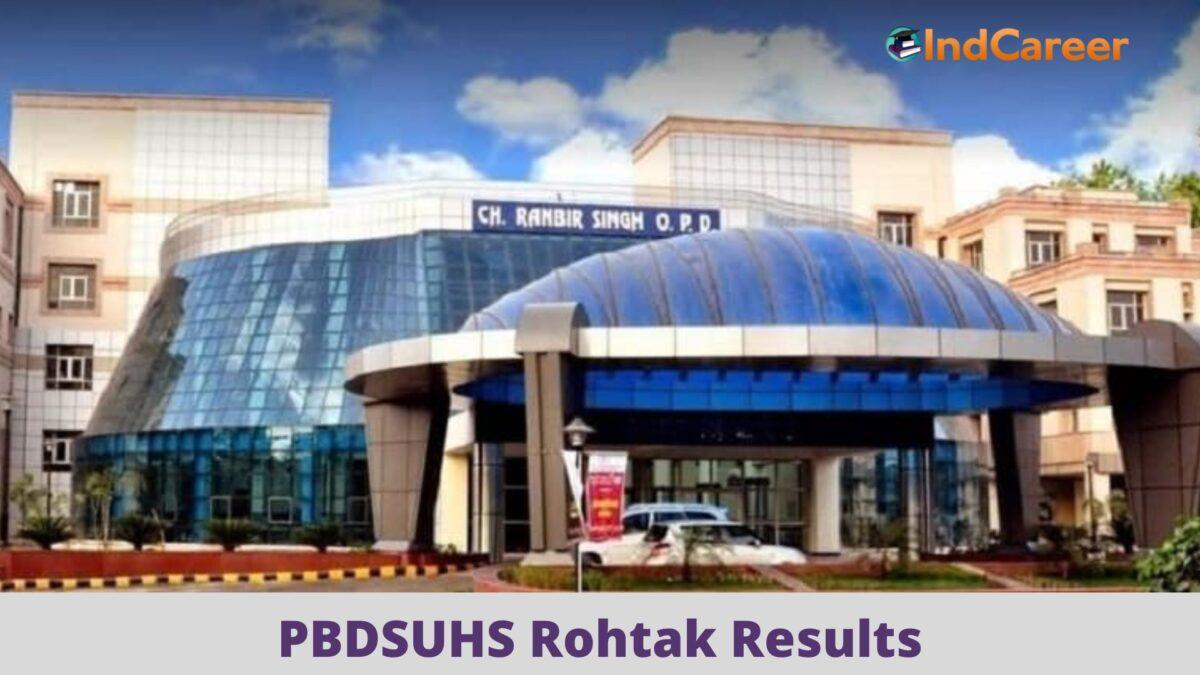 PBDSUHS Rohtak Results @ Uhsr.Ac.In: Check UG, PG Results Here