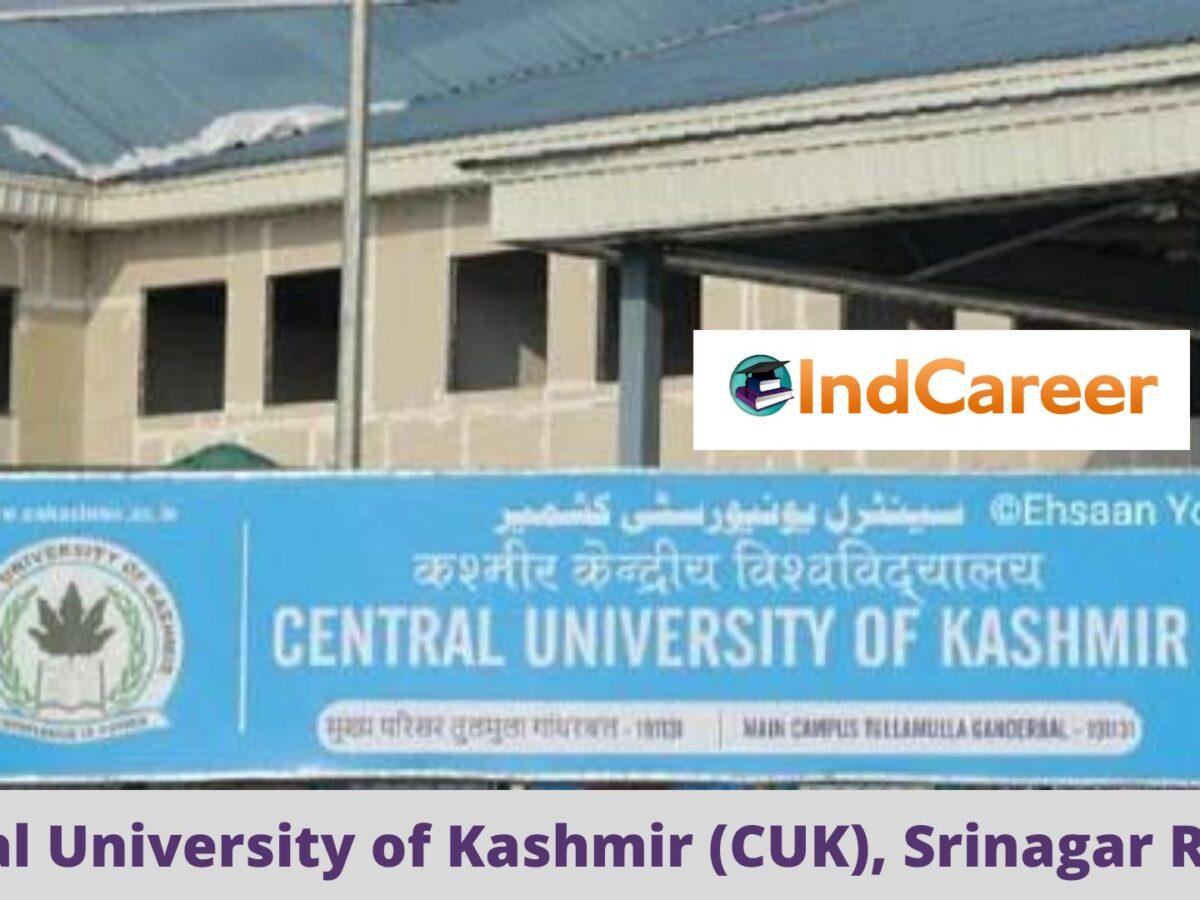 Central University of Kashmir (CUK)  Result @ Cukashmir.Ac.In: Check UG, PG Results Here
