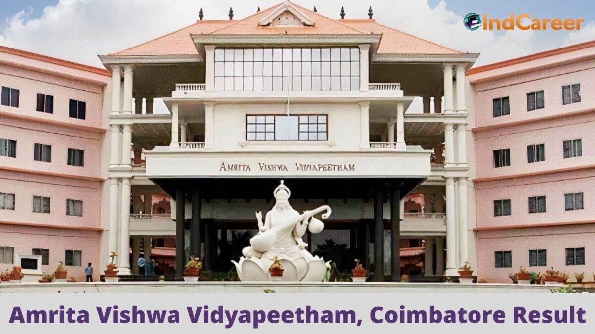 Amrita Vishwa Vidyapeetham Coimbatore Results @ Amrita.Edu: Check UG, PG Results Here