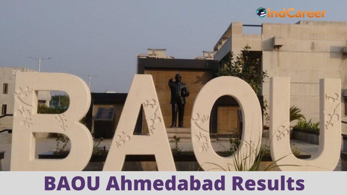 BAOU Ahmedabad  Results @ Baou.Edu.In: Check UG, PG Results Here