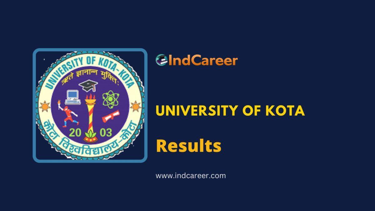 University of Kota (UOK) Results @ Uok.Ac.In: Check UG, PG Results Here