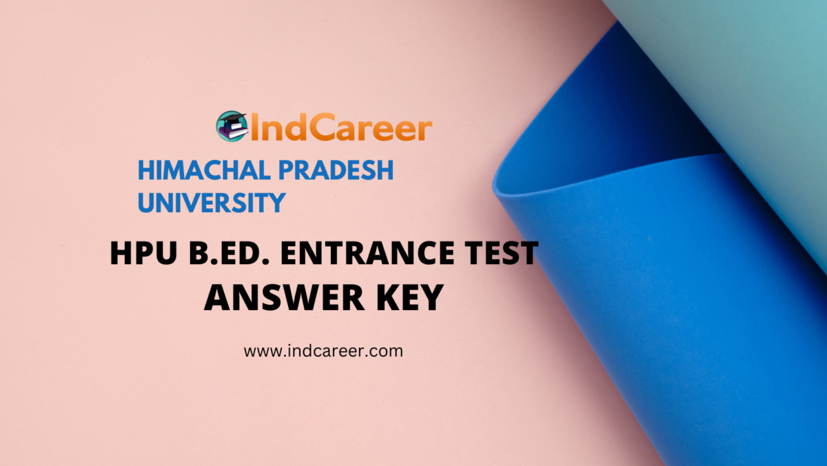 HPU B.Ed. Entrance Test Answer Key