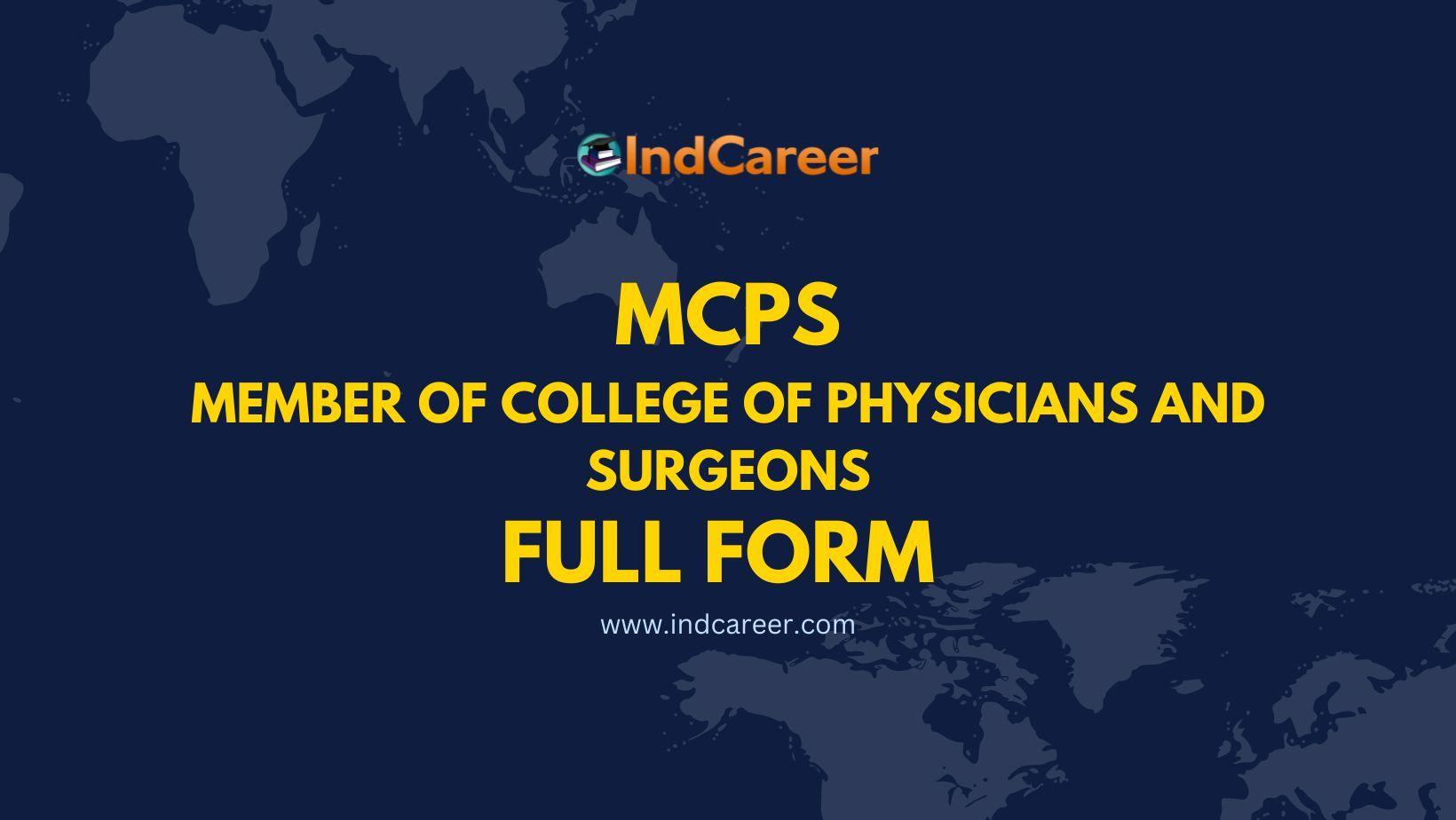 MCPS Full Form - What is the Full Form of MCPS?