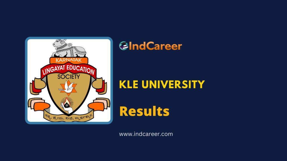KLE University Belgaum Results @ Kledeemeduniversity.Edu.In: Check UG, PG Results Here