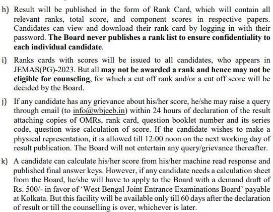 JEMAS PG Result 2023
