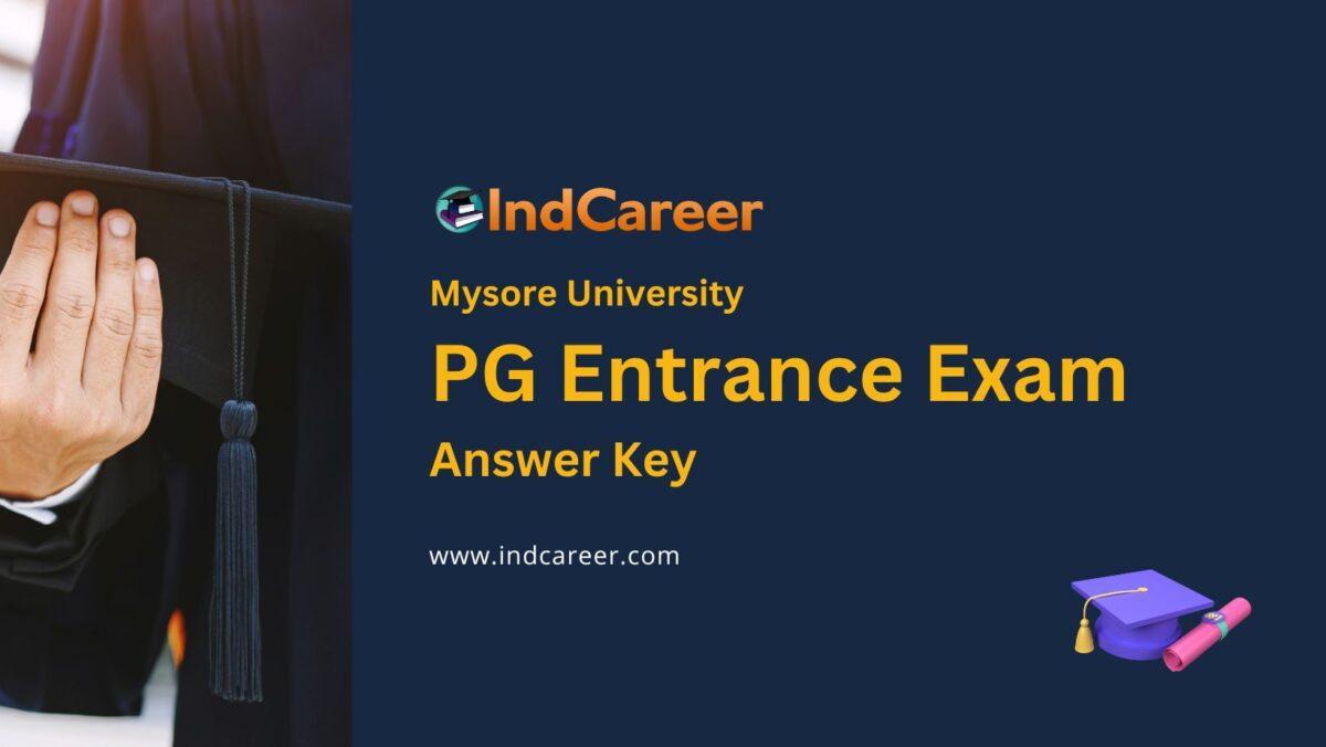 Mysore University PG Entrance Exam Answer Key