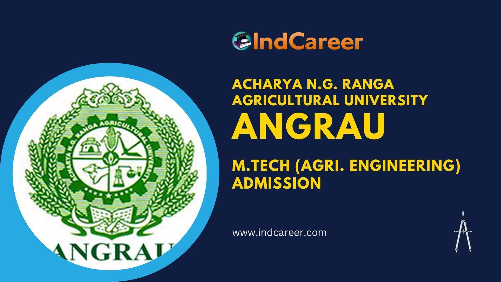 Admission Notification for M.Tech (Agri. Engineering) Programs