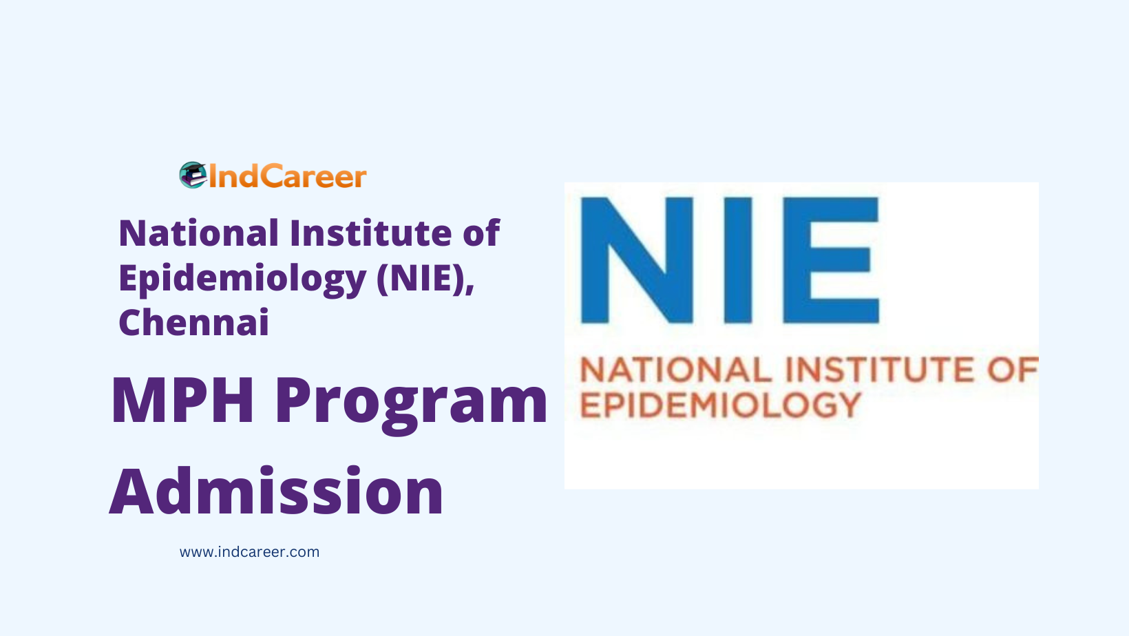 ICMR NIE MPH Admission
