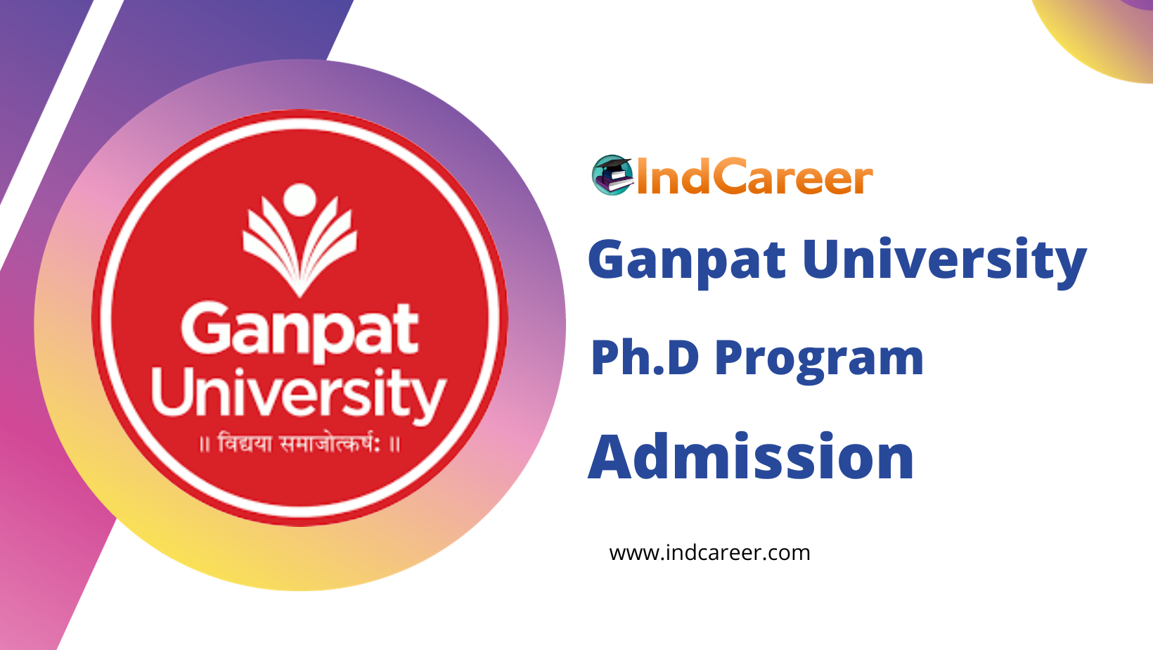 Ganpat University Mehsana PhD Admission