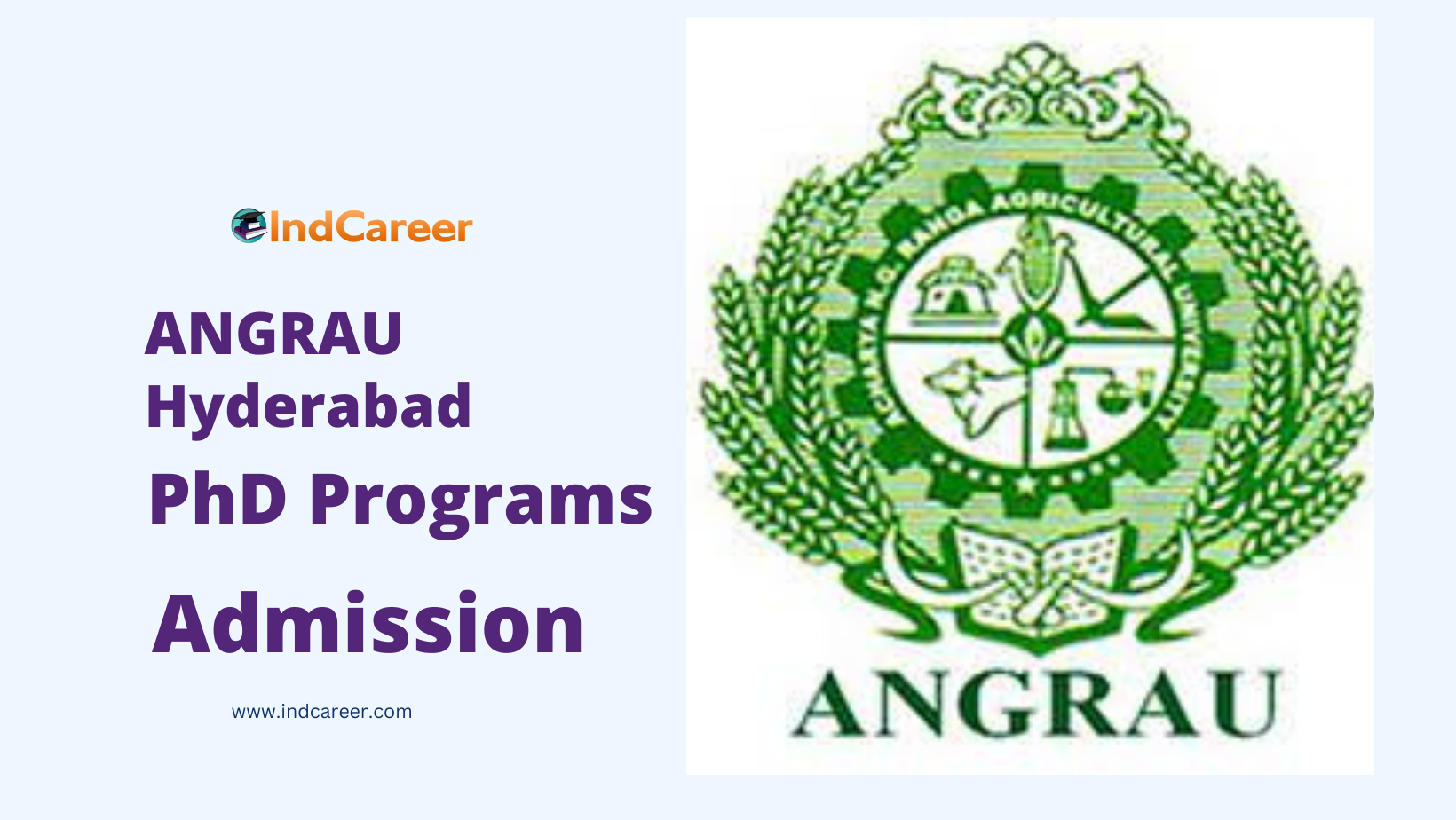 ANGRAU Hyderabad PhD Programs Admission