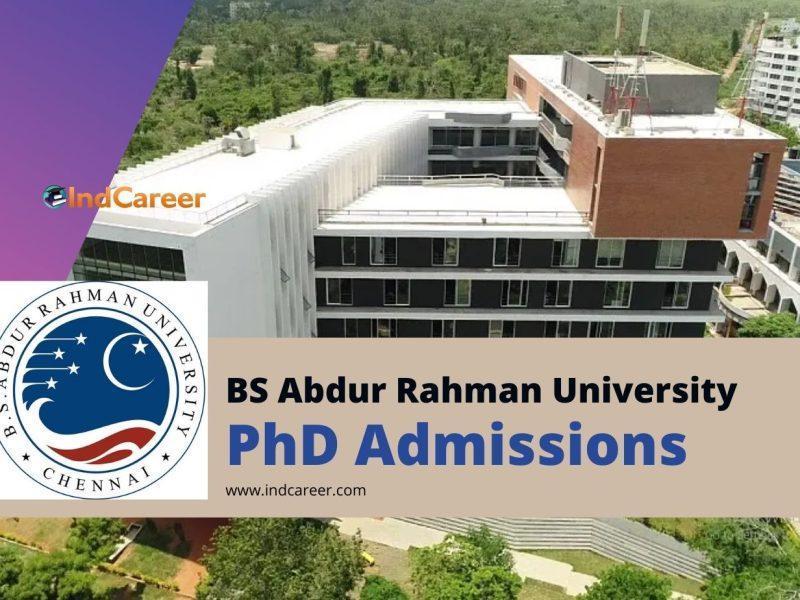 BS Abdur Rahman University PhD Program Admission