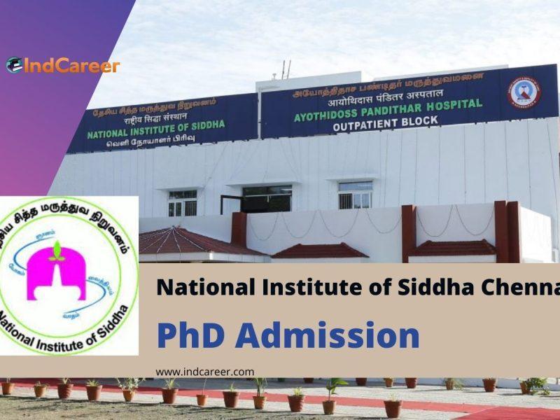 National Institute of Siddha Chennai PhD Admission - Dates, Eligibility, Application Form