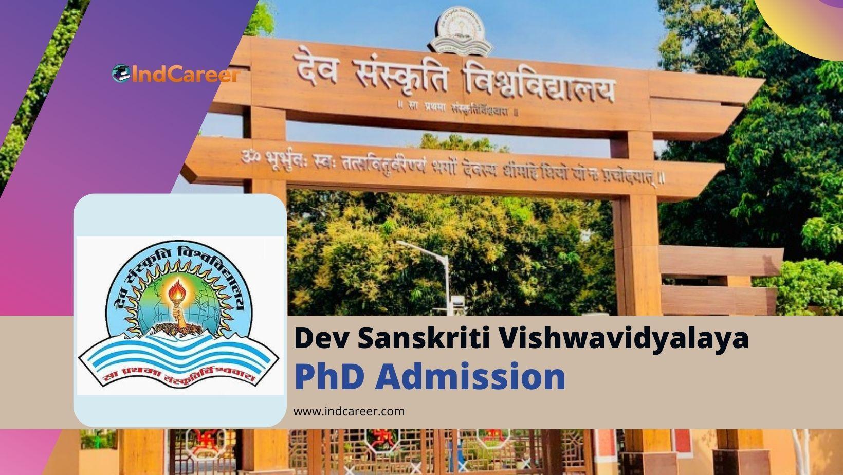 Dev Sanskriti Vishwavidyalaya PhD Admission