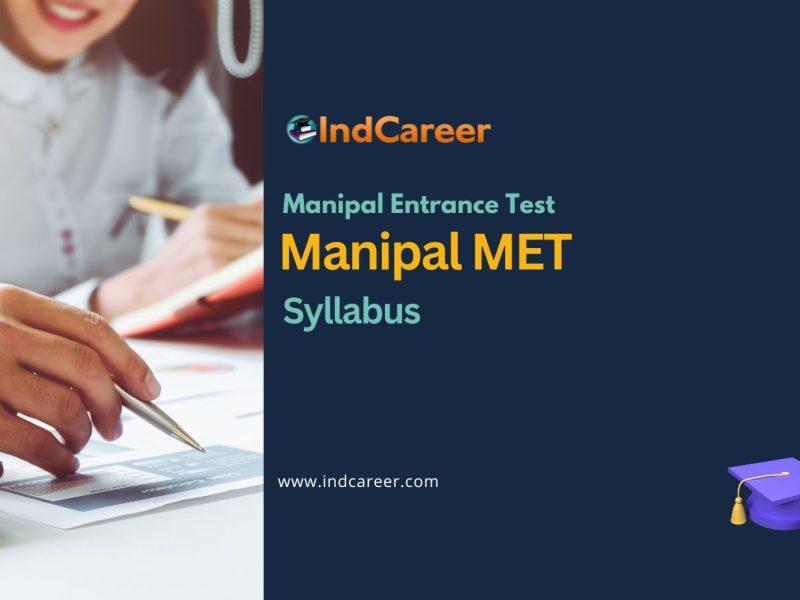 Manipal MET Syllabus