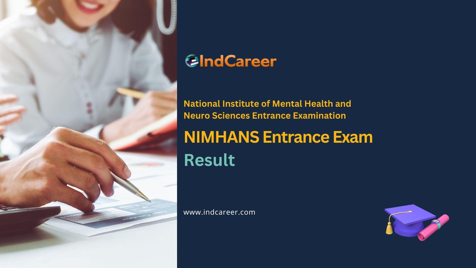 NIMHANS Entrance Exam Result