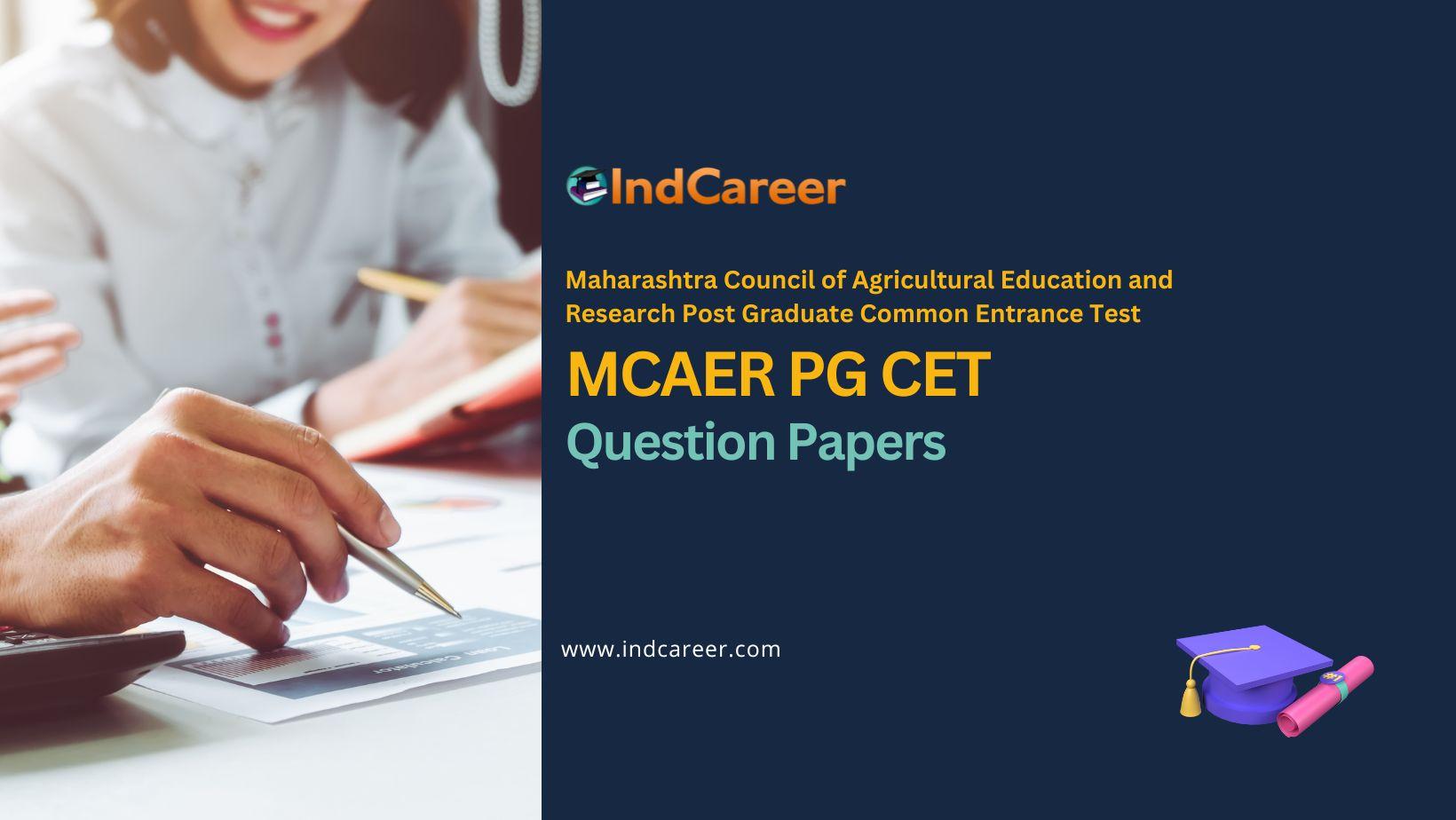 MCAER PG CET Previous Year Question Papers