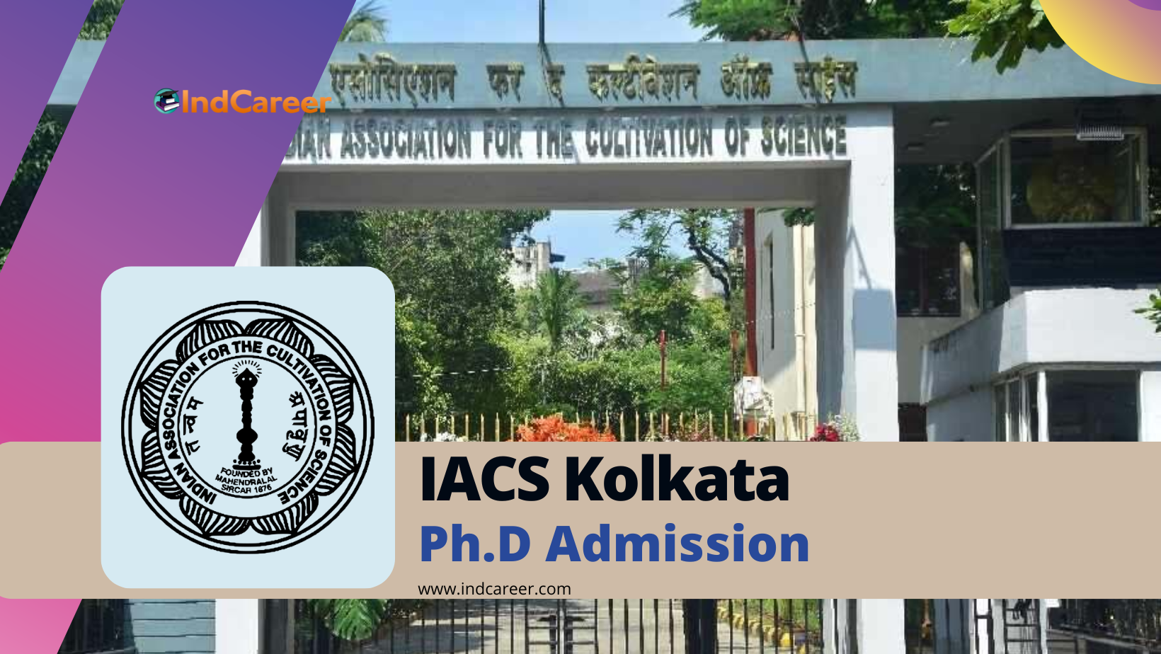 IACS Kolkata PhD Admission