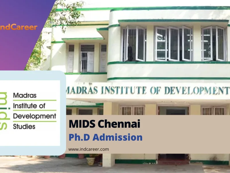 Madras Institute of Development Studies (MIDS), Chennai PhD Admission