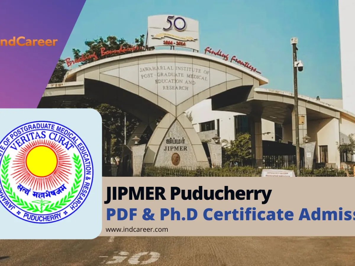 JIPMER Post Doctoral Fellowship and Certificate Course Admission 2024