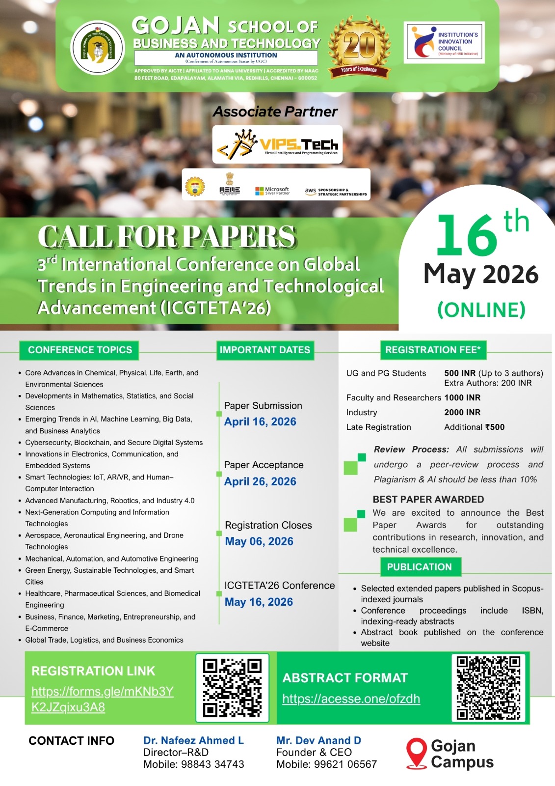 3rd International Conference on Global Trends in Engineering and ...