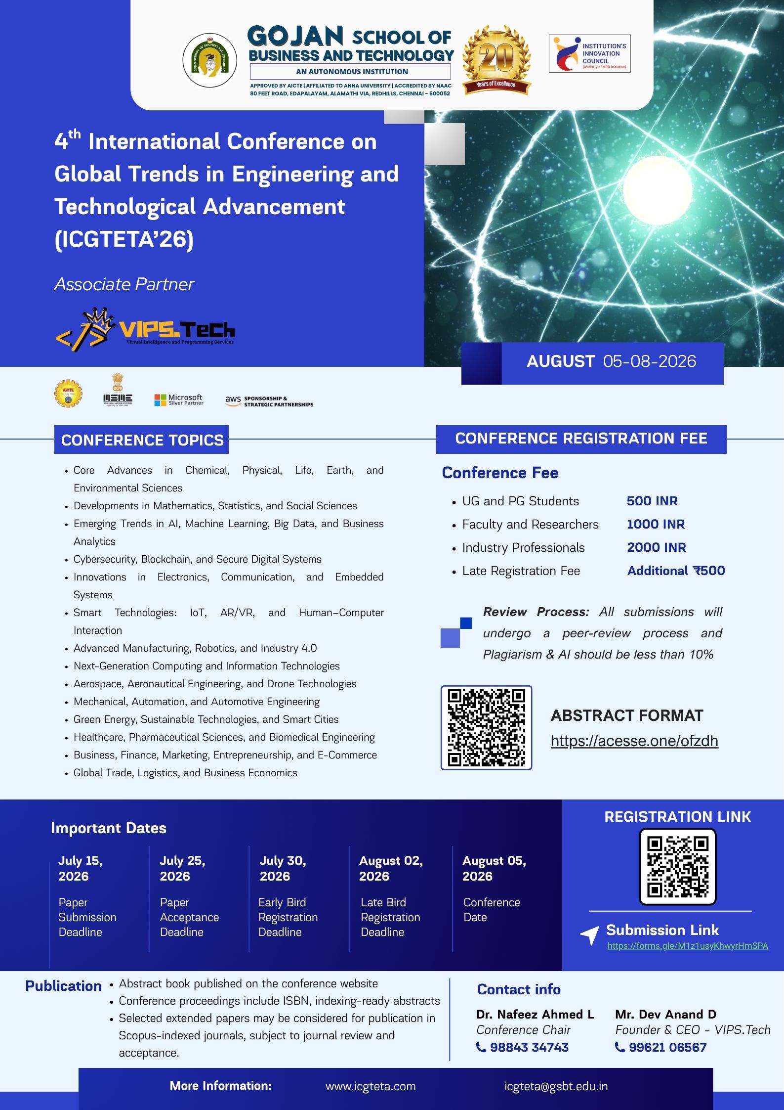 4th International Conference on Global Trends in Engineering and Technological Advancement (ICGTETA'26)