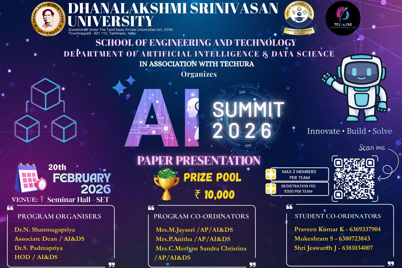 AI SUMMIT 2026, Dhanalakshmi Srinivasan University