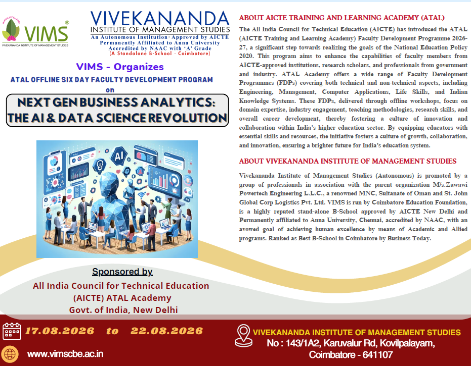 ATAL FDP on Next Gen Business Analytics: The AI & Data Science Revolution