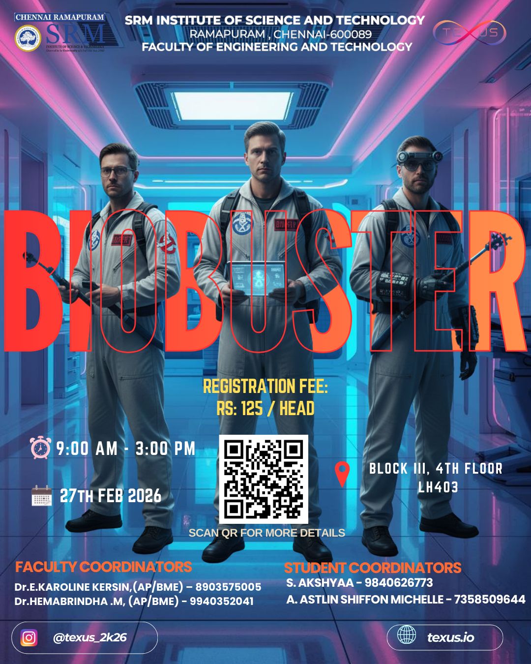 BIOBUSTER 2026, SRM Institute of Science and Technology Ramapuram