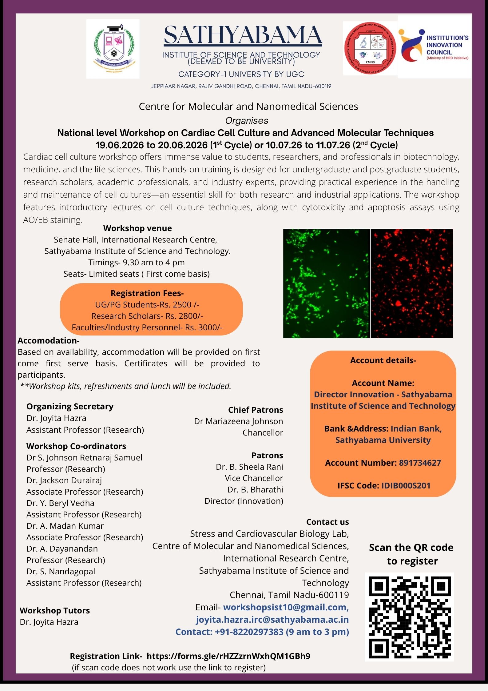 Cardiac Cell Culture and Advanced Molecular Techniques 2026, Chennai, Tamil Nadu, 19th - 20th June 2026