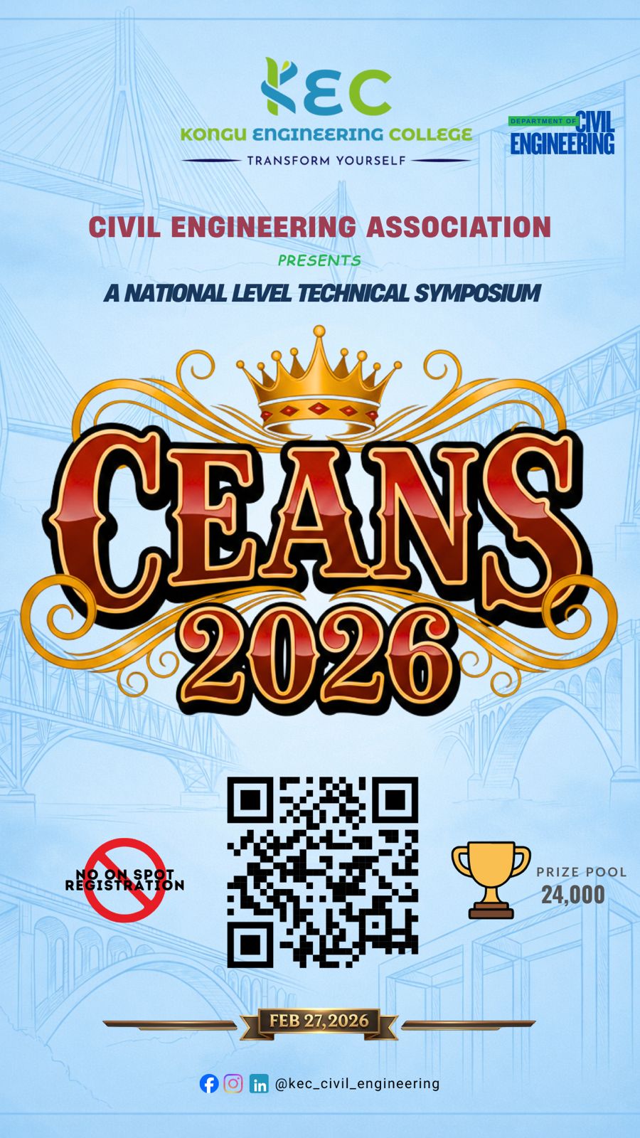 CEANS 2026, Kongu Engineering College Erode
