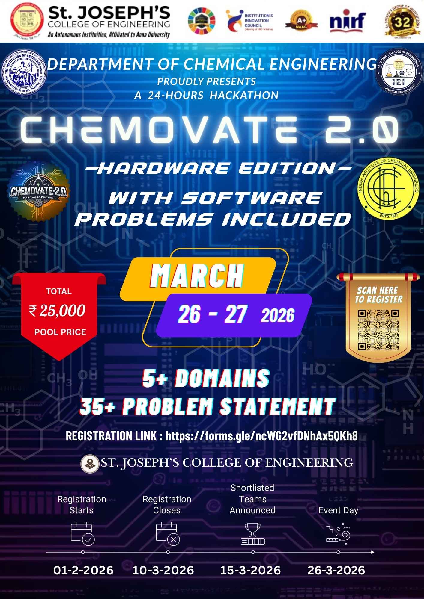 CHEMOVATE 2.0 – Hardware Edition, St. Joseph's College Of Engineering, Chennai