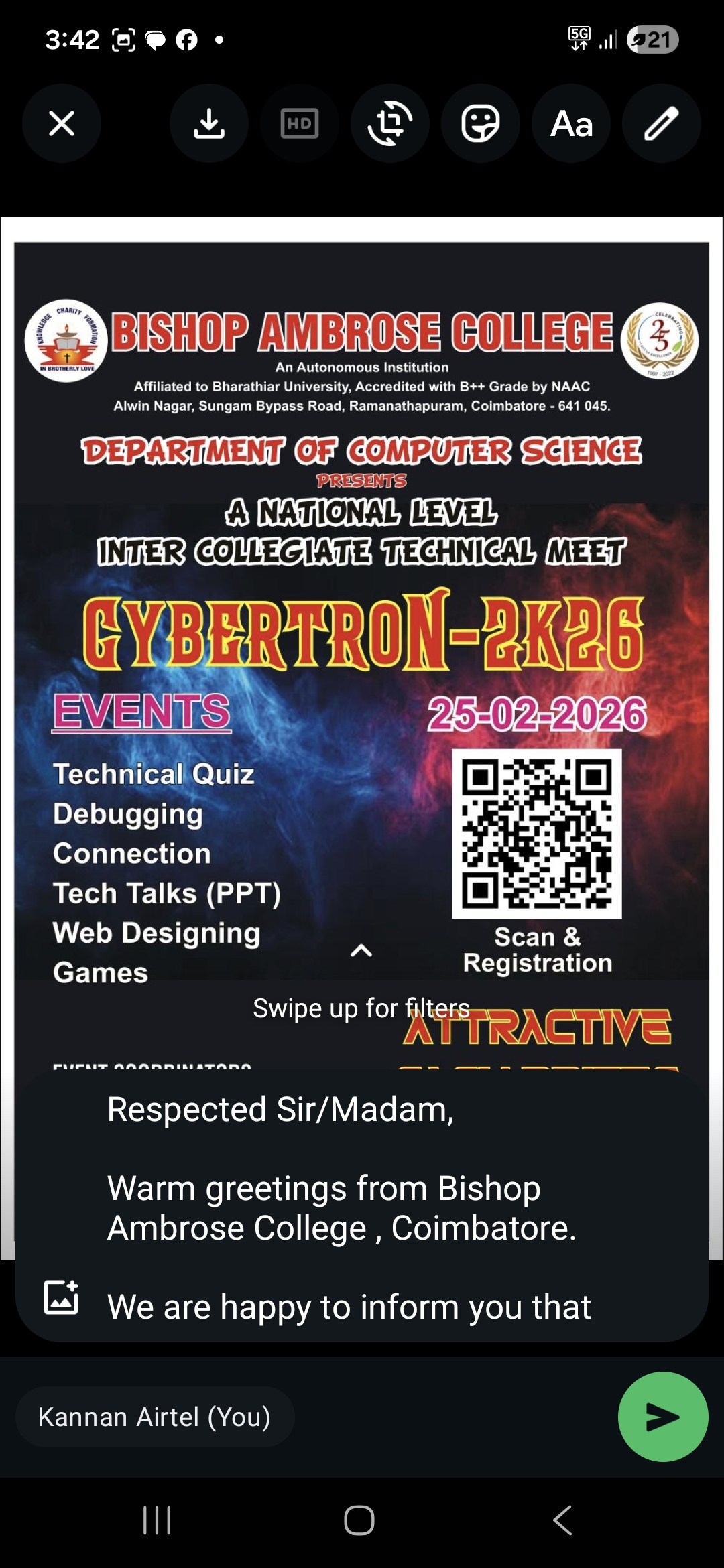 Cybertron 2K26, Bishop Ambrose College Coimbatore