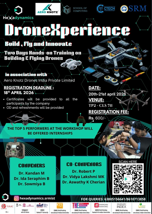 DroneXperience 2026, SRM Institute of Science and Technology Kattankulathur