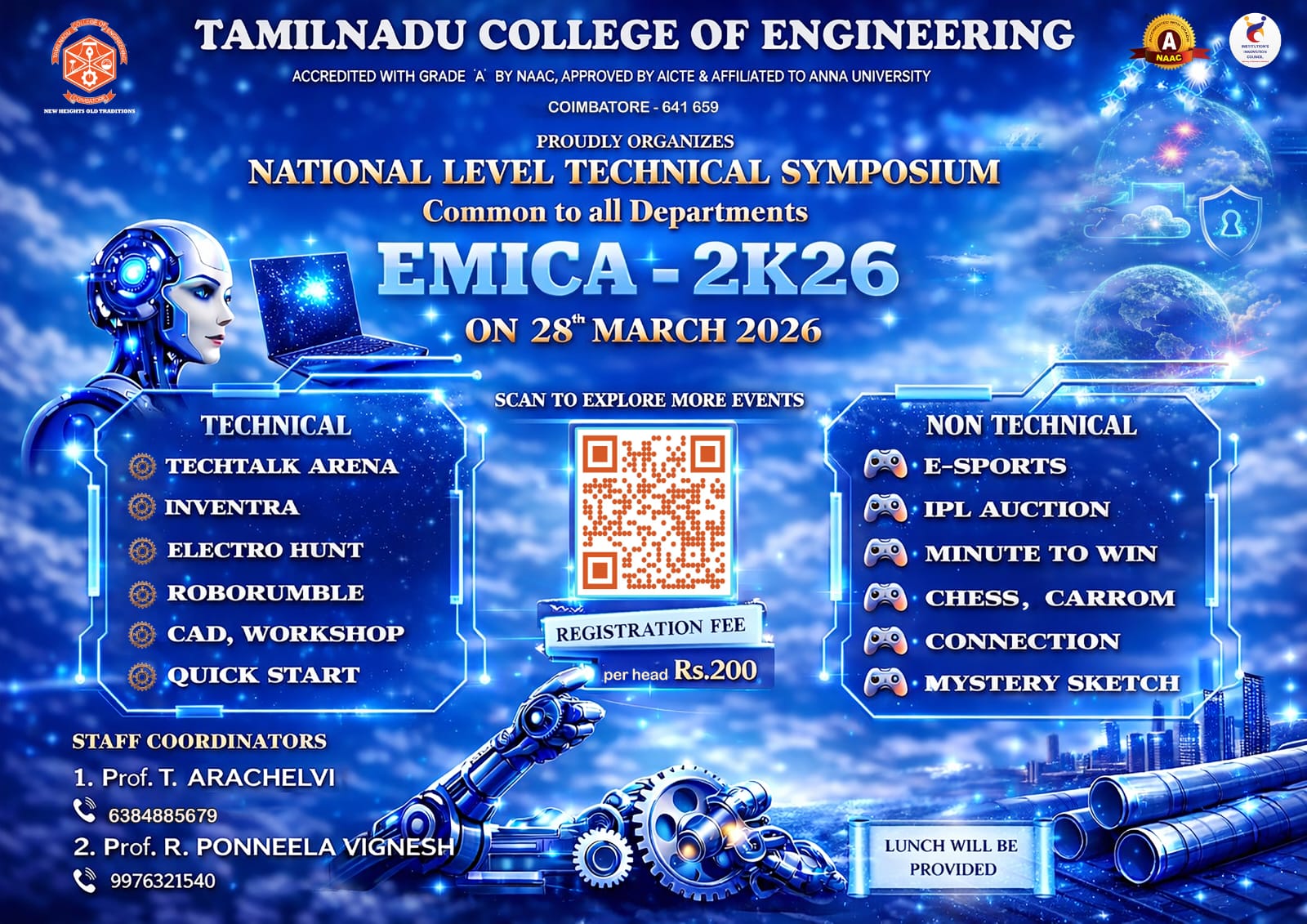 EMICA'2k26, Tamilnadu College of Engineering, Coimbatore