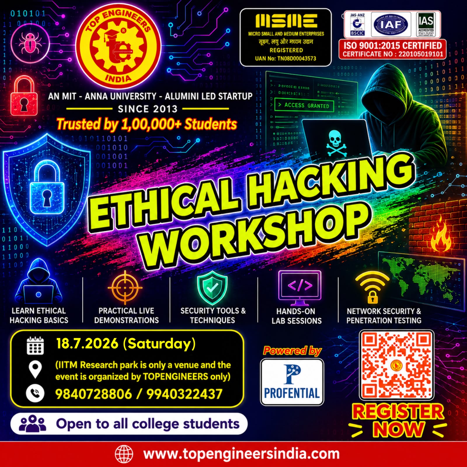 Ethical Hacking Workshop 2026, Chennai, Tamil Nadu, 18th July 2026