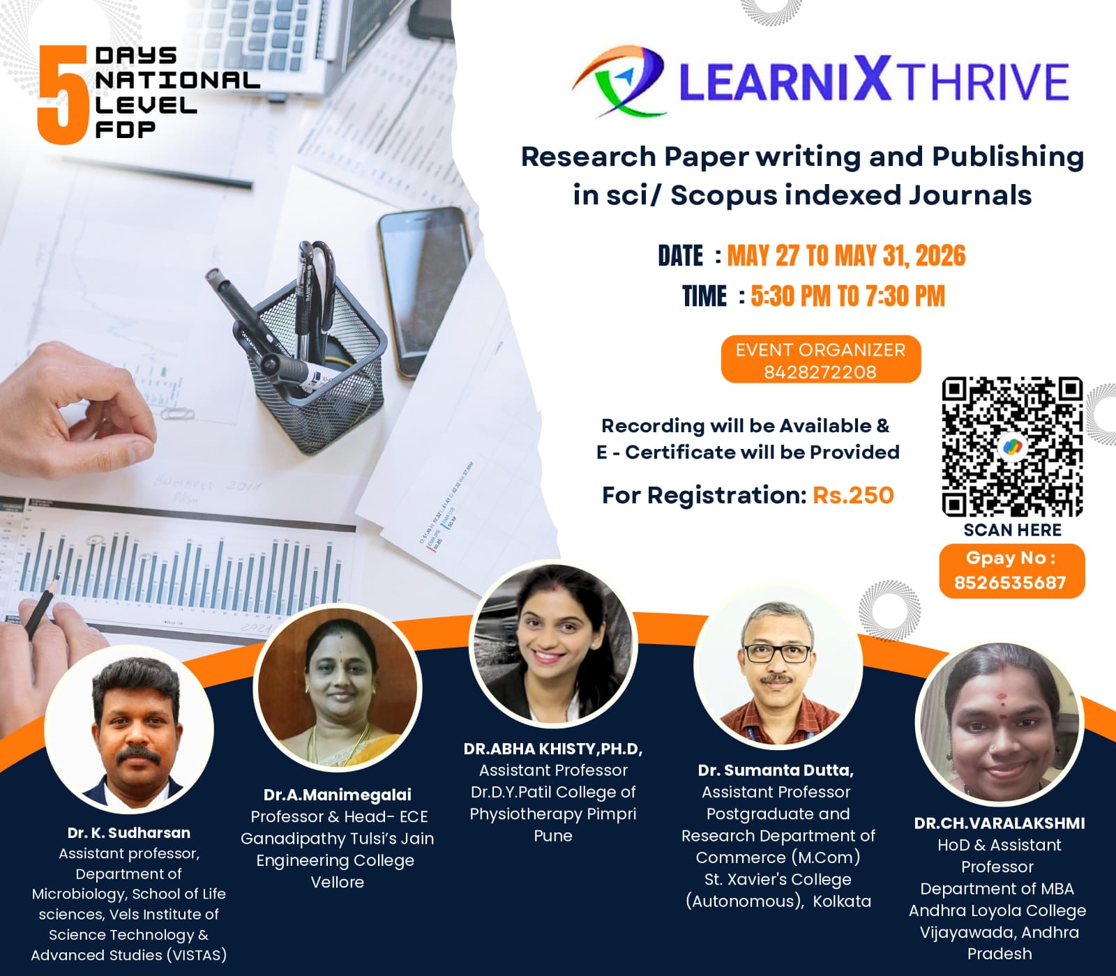Five Days National Level FDP on Research Paper Writing and Publishing in SCI/Scopus Indexed Journals 2026