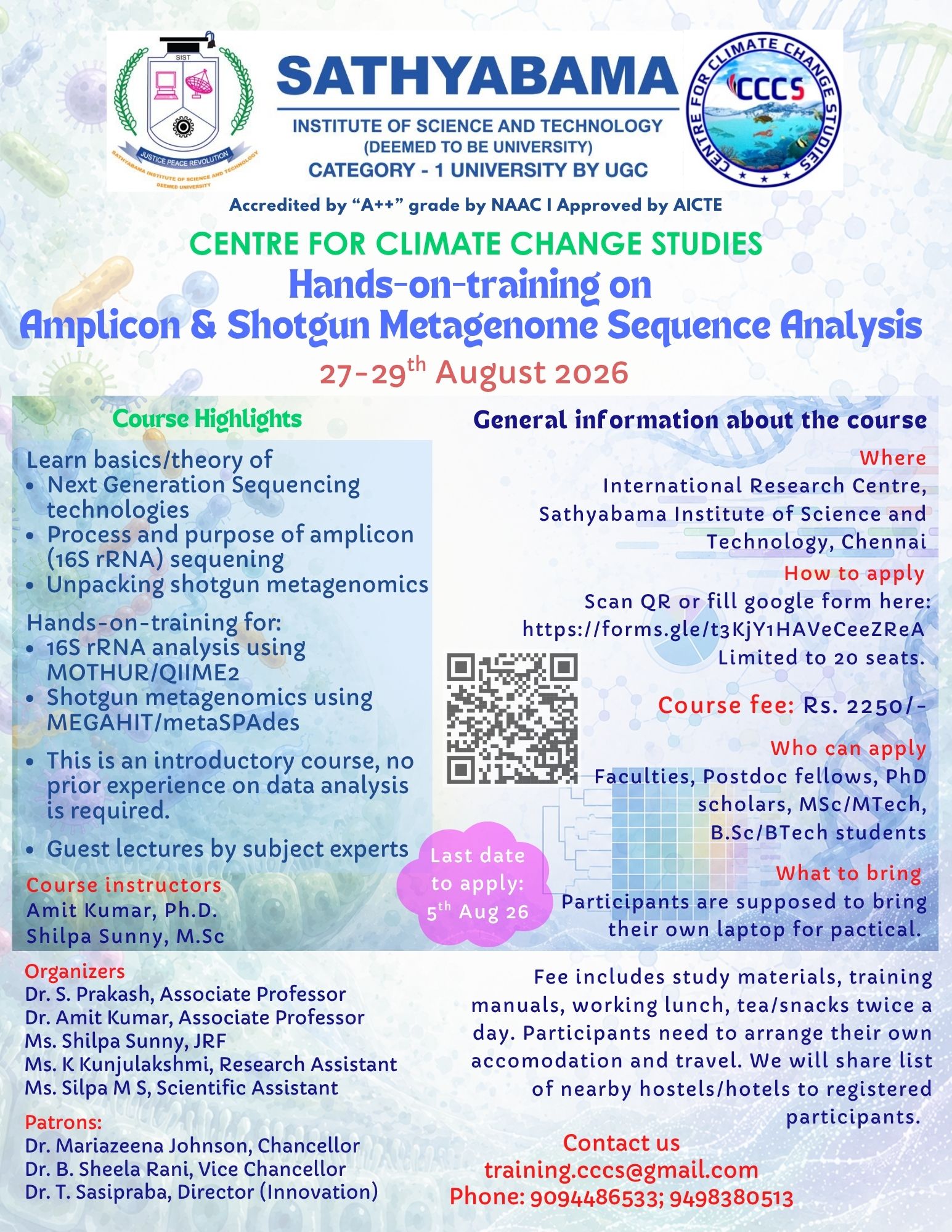 Hands-on Training on Amplicon & Shotgun Metagenome Sequence Analysis 2026