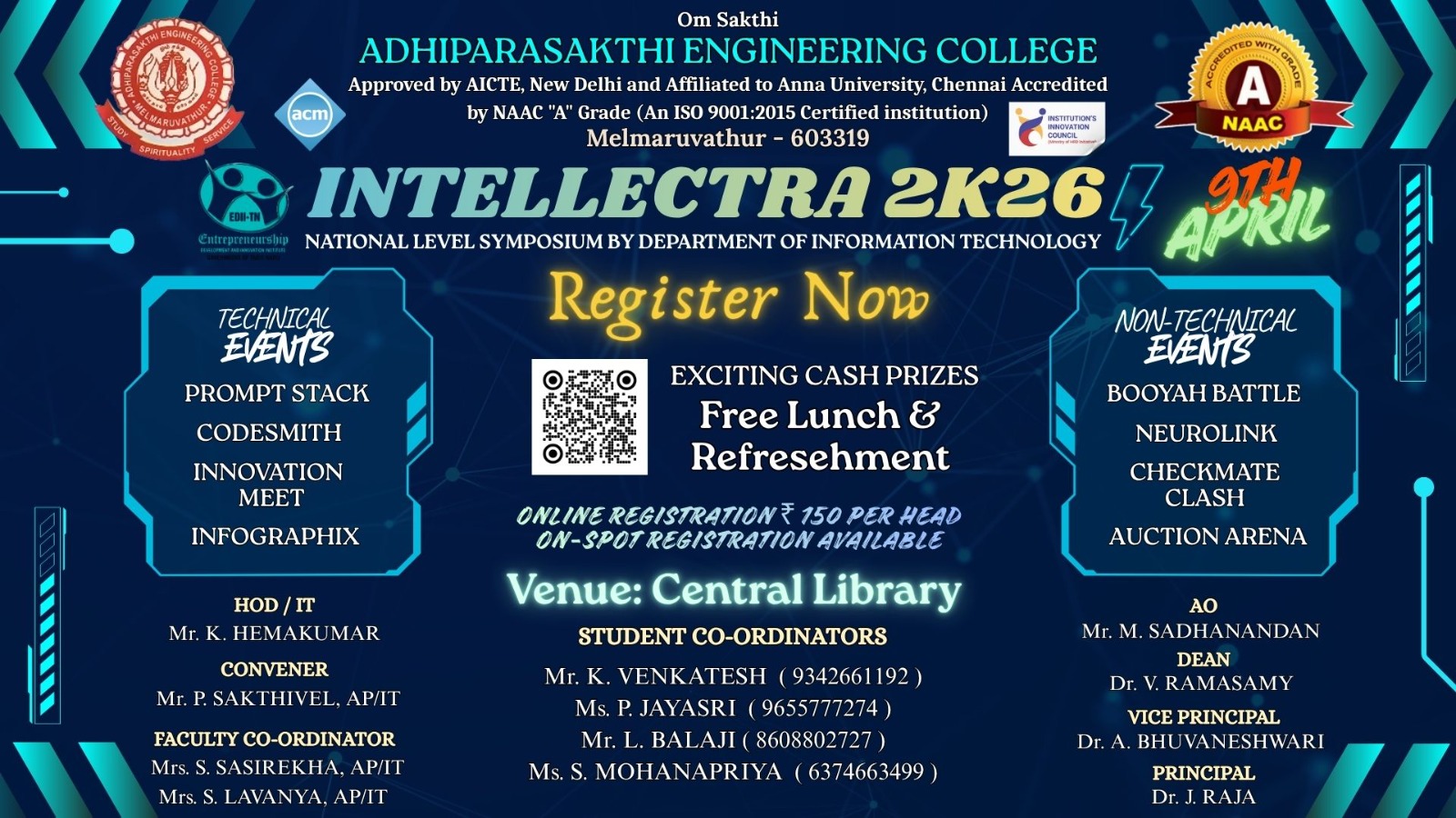INTELLECTRA 2K26, Adhiparasakthi Engineering College Melmaruvathur