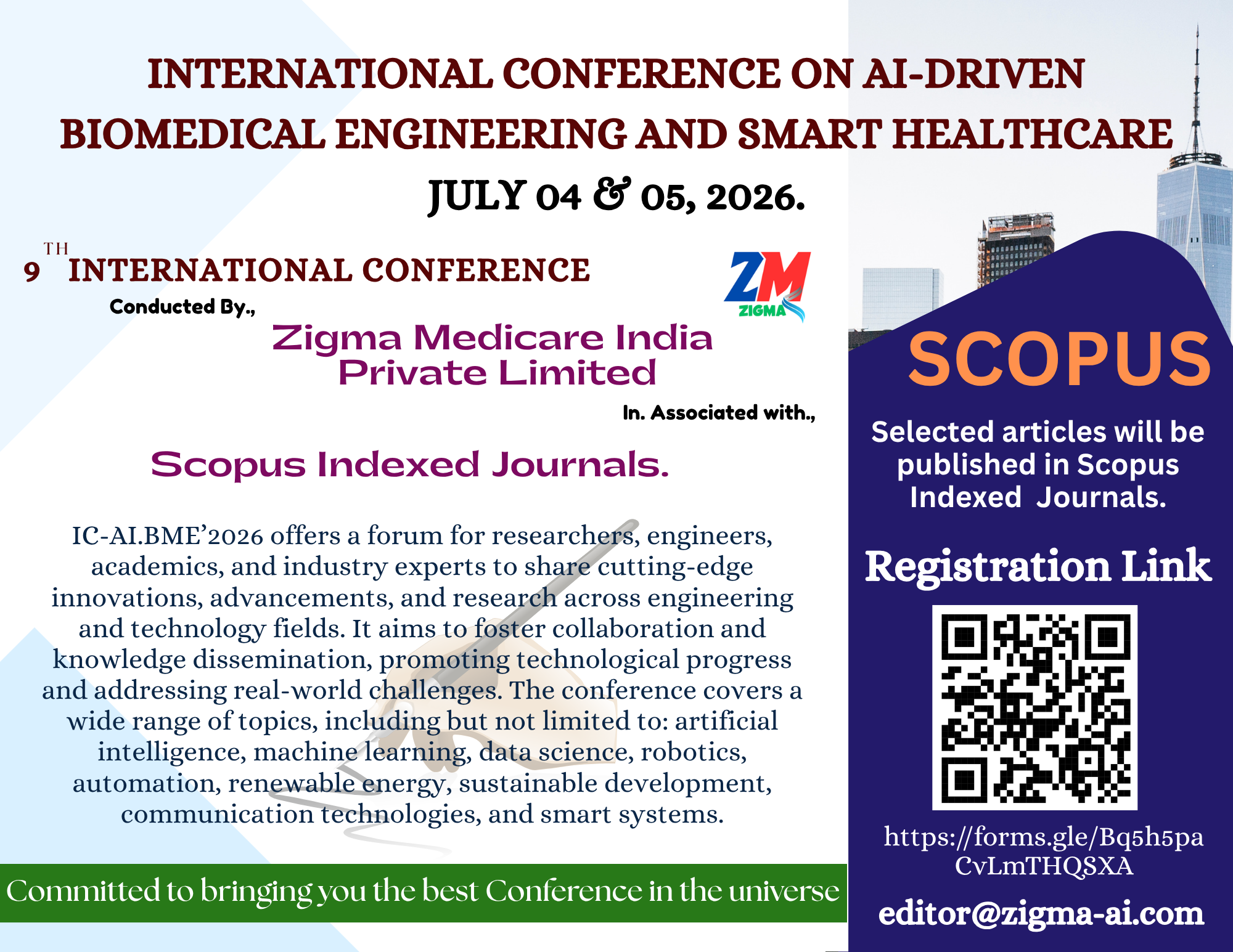 International Conference on AI-driven Biomedical Engineering and Smart Healthcare 2026