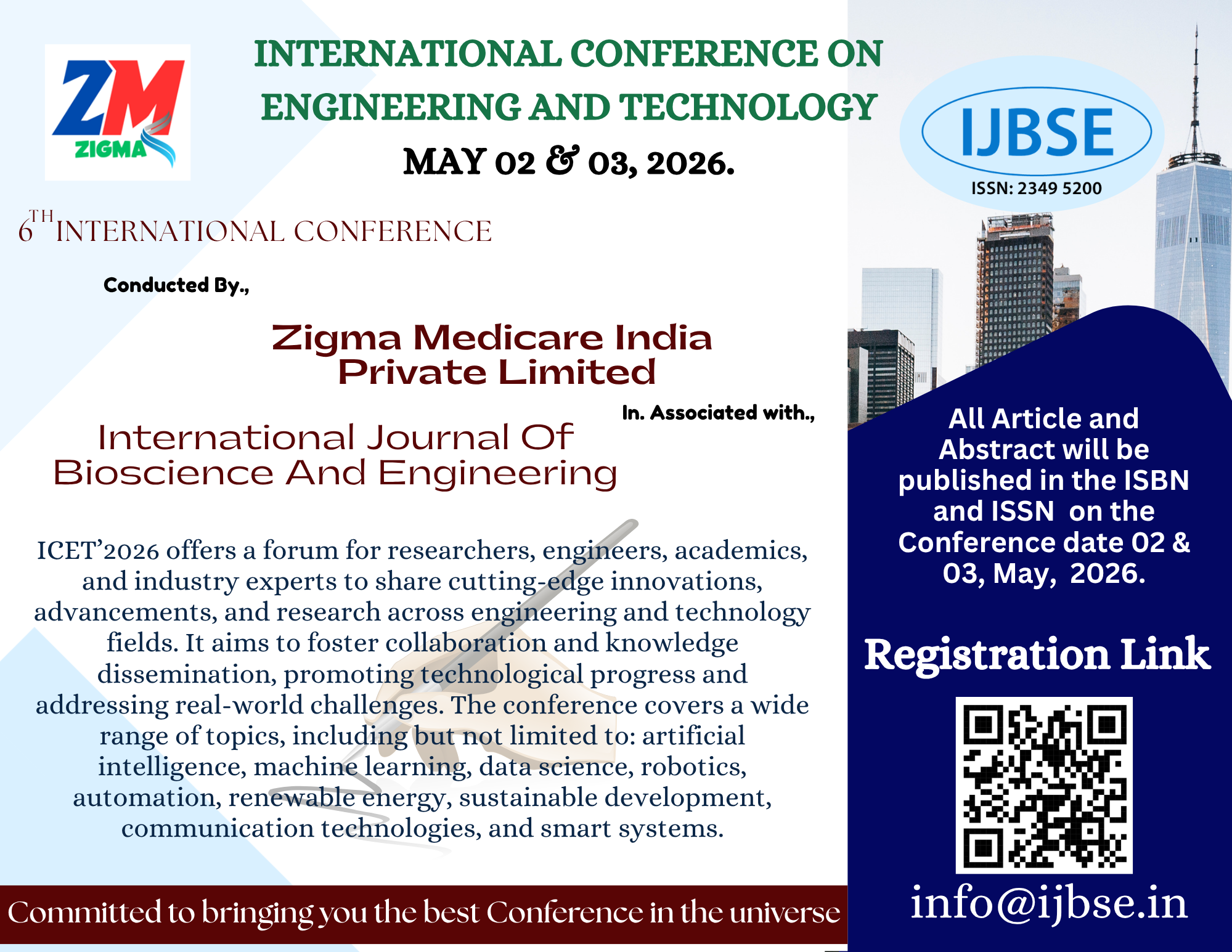 International Conference on Engineering and Technology 6th ICET-2026