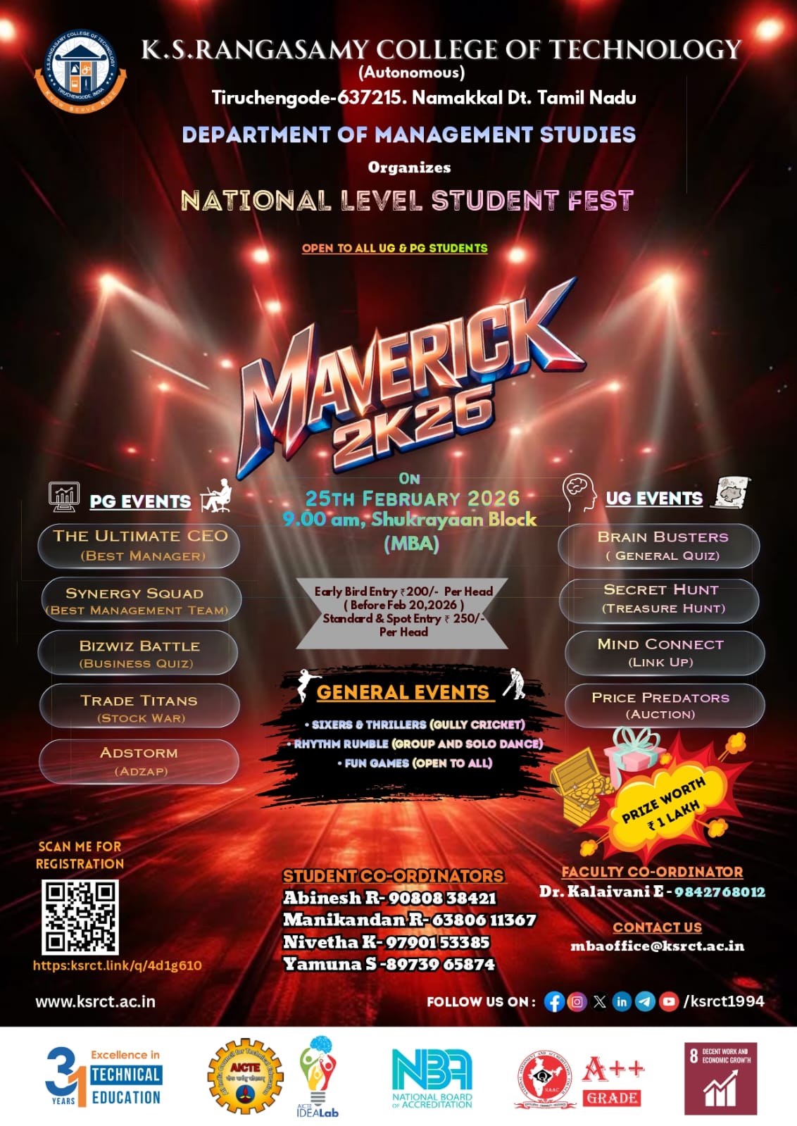MAVERICK 2K26, KS Rangasamy College of Technology