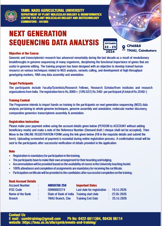 Next Generation Sequence Data Analysis NGS 2026