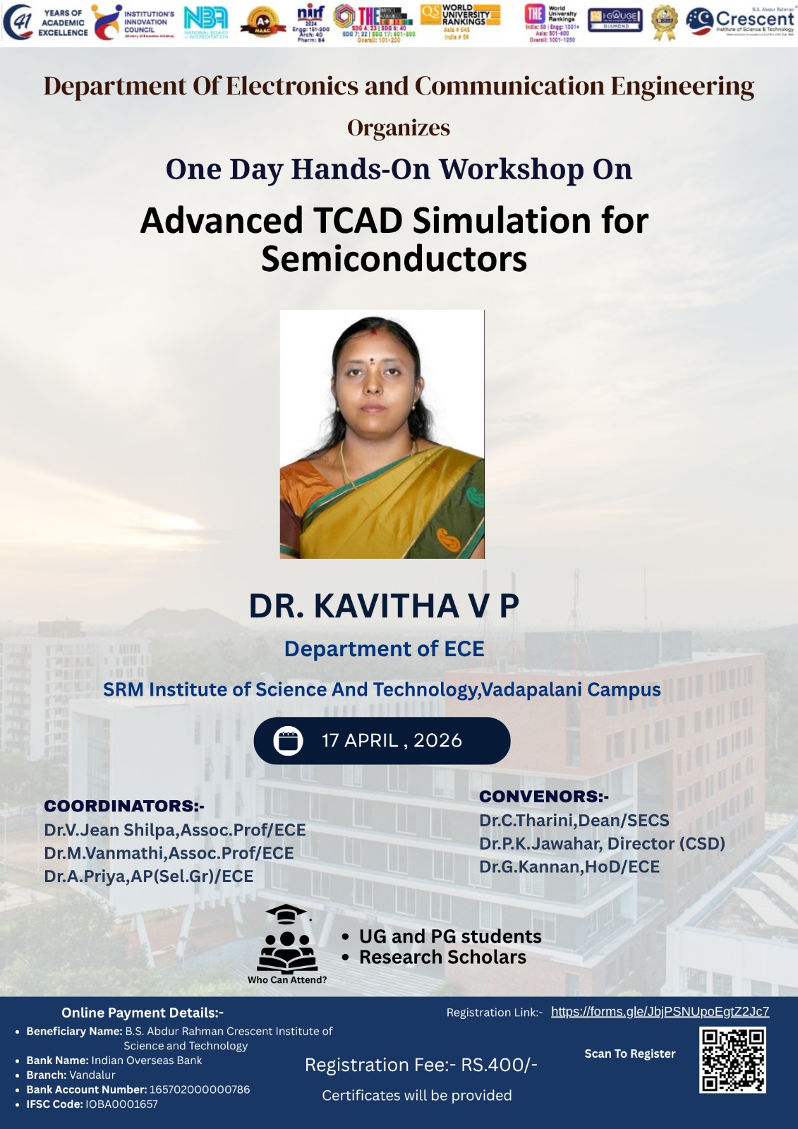 One-Day Hands-On Workshop on Advanced TCAD Simulation for Semiconductors