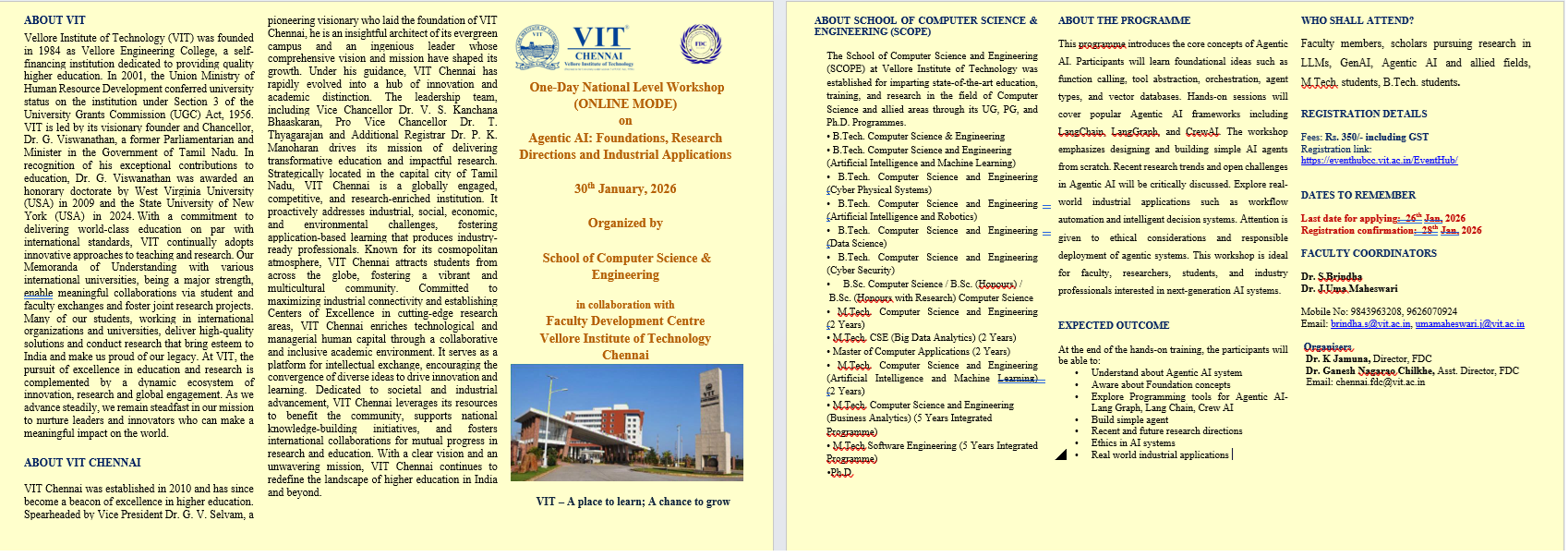 One-day national level workshop on Agentic AI: Foundations, Research Directions and Industrial Applications 2026