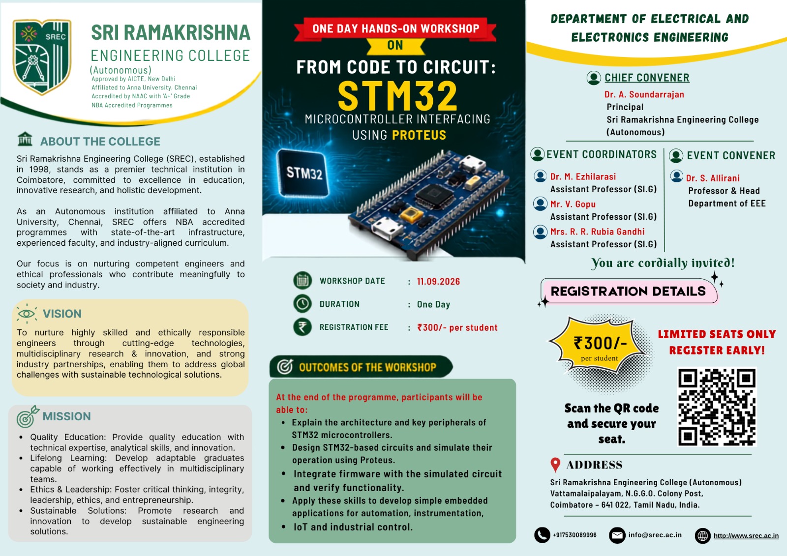 One day Workshop on From Code to Circuit: STM32 Microcontrollers Interfacing Using PROTEUS 2026