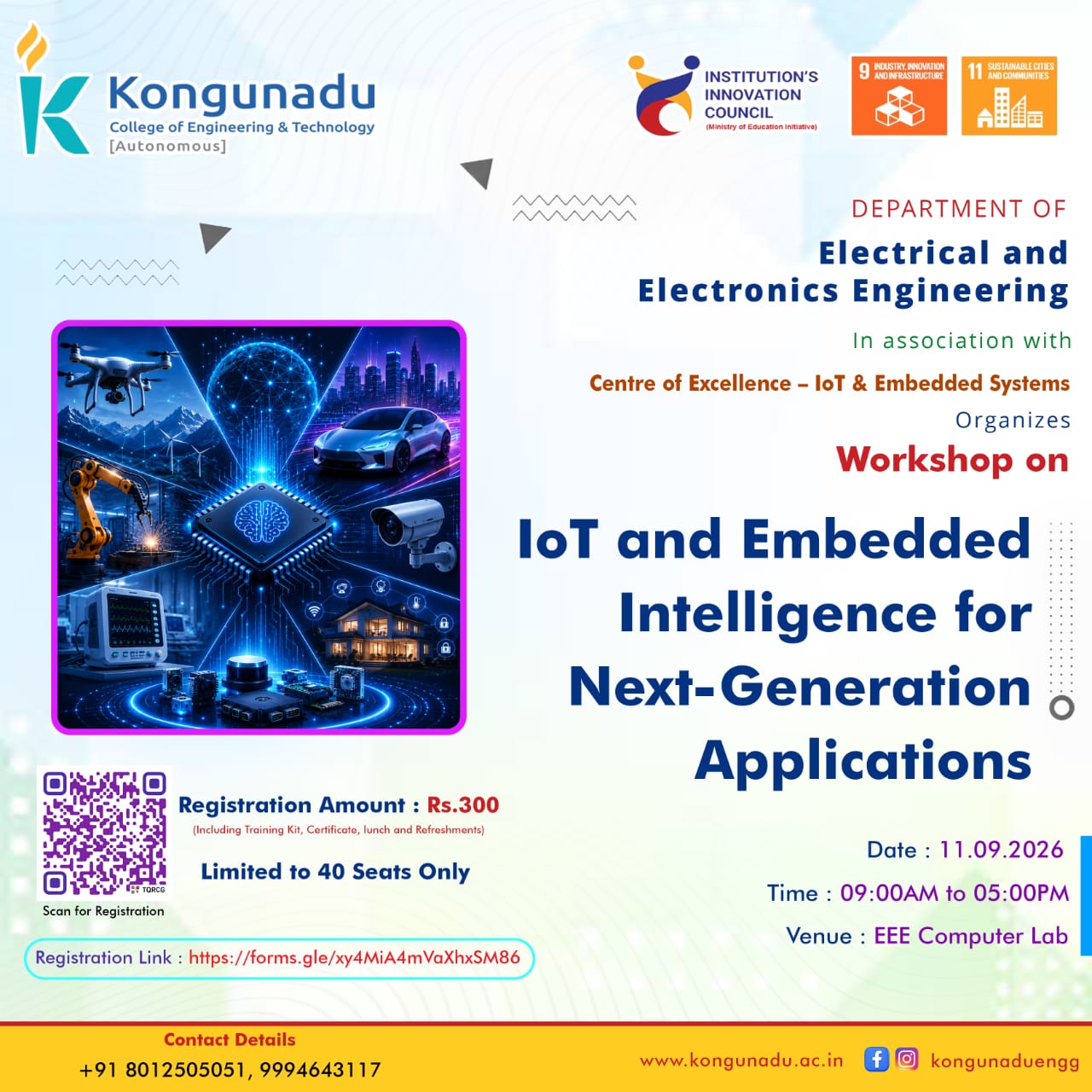 One Day Workshop on IoT and Embedded Intelligence for Next-Generation Applications 2026