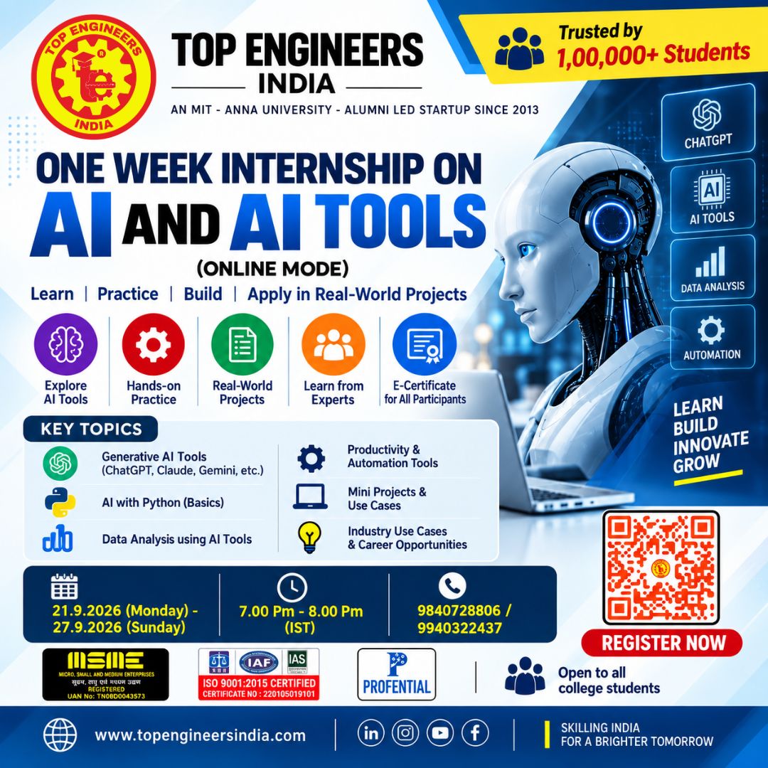 One Week Internship on AI and AI tools (online Mode)